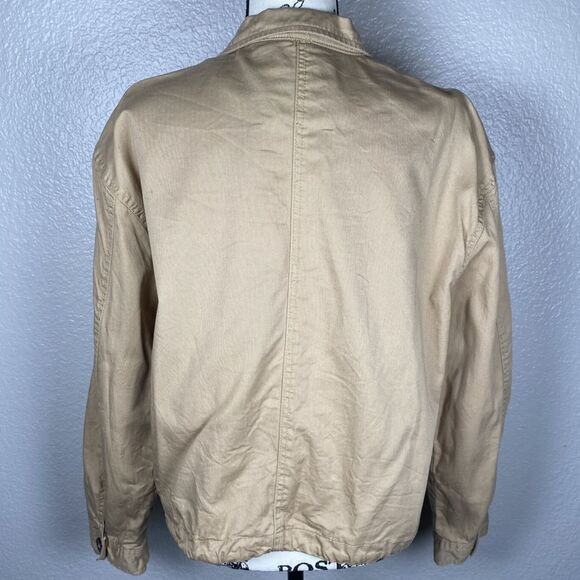 Anthropologie Bagatelle Sz S Cropped Utility Jacket Khaki Pockets Drawstring - Picture 7 of 13